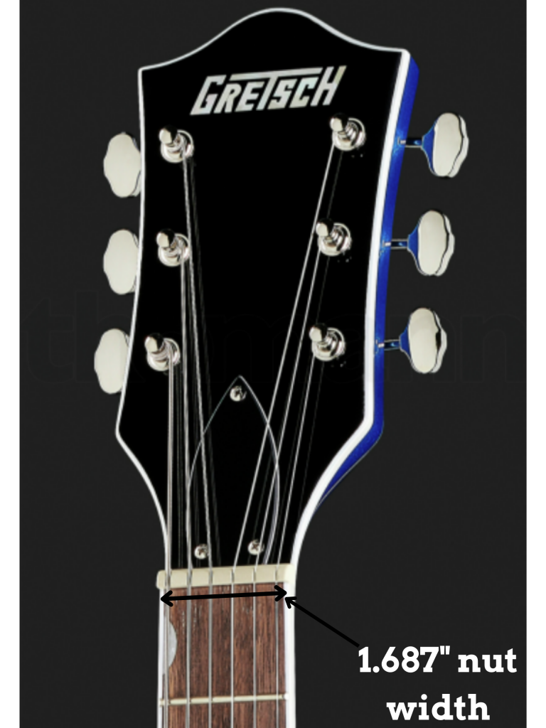 Image reveals Gretsch G5420T Electromatic nut width