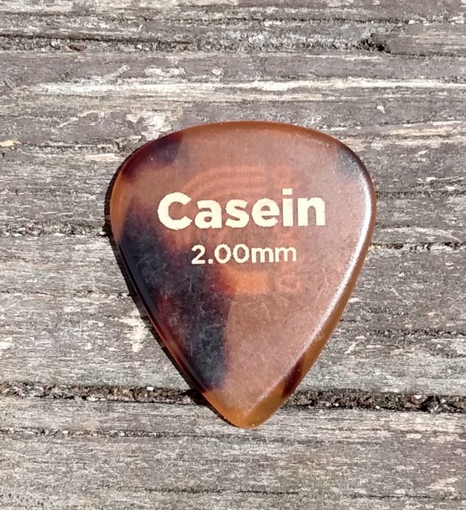 photo reveals D'Addario Casein Pick 2.00mm - longest life acoustic guitar pick