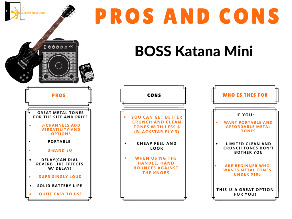 image reveals pros and cons of Boss Katana Mini