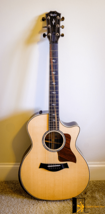 displays Taylor 814ce acoustic guitar