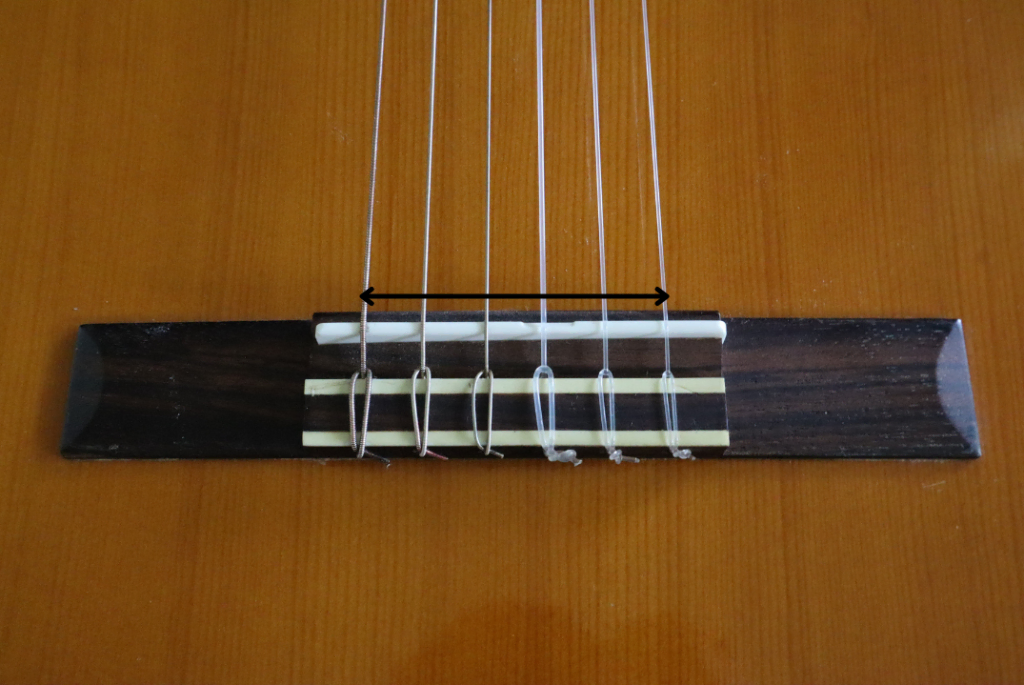 photo reveals what guitar string spacing means