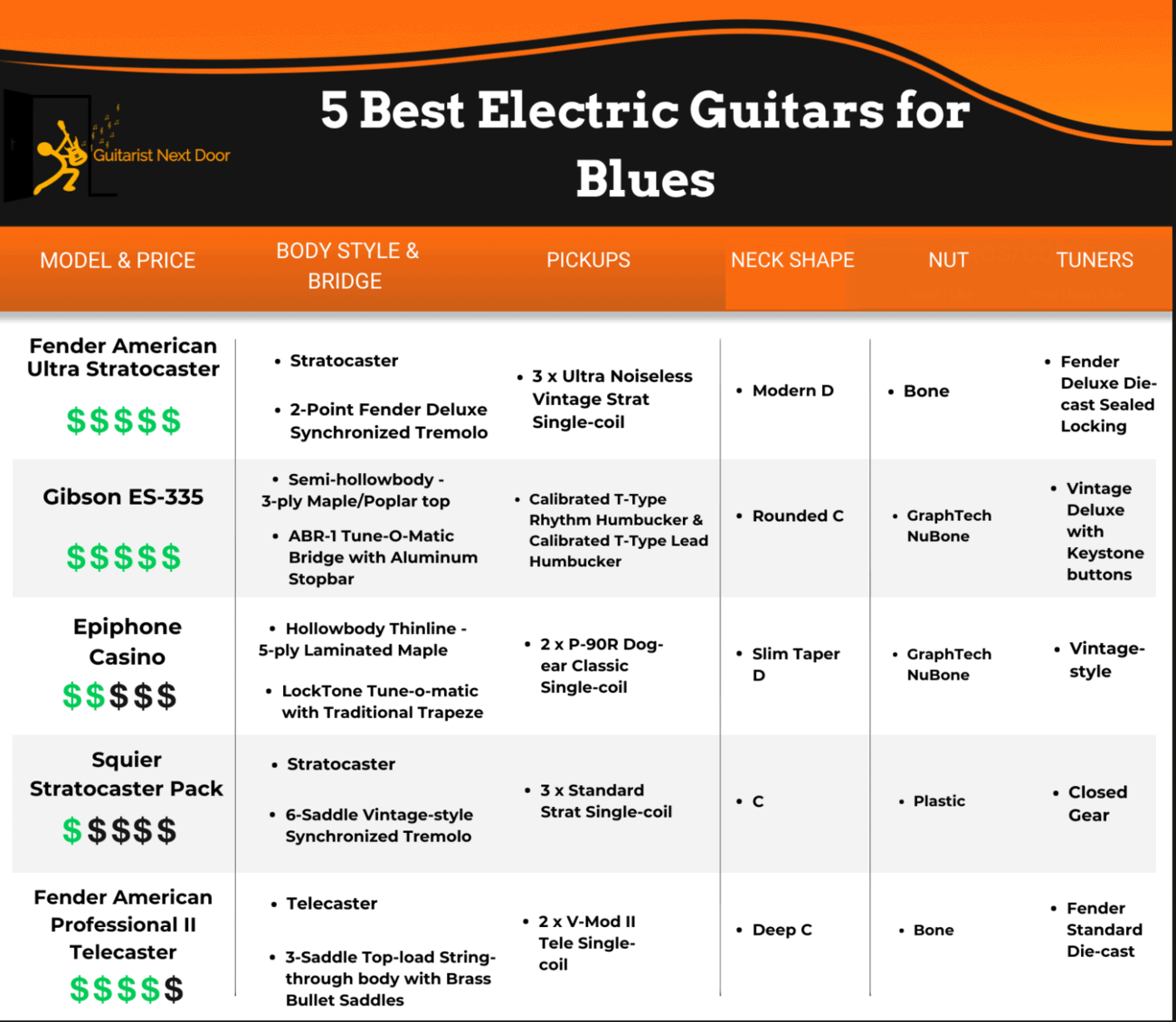 5 Best Electric Guitars for Blues (Gibson Fan Chose Fender...)