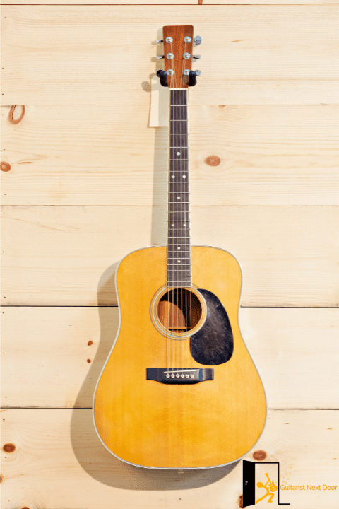 displays Dreadnought acoustic guitar bodyshape