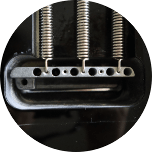 displays Tremolo block of an Electric guitar