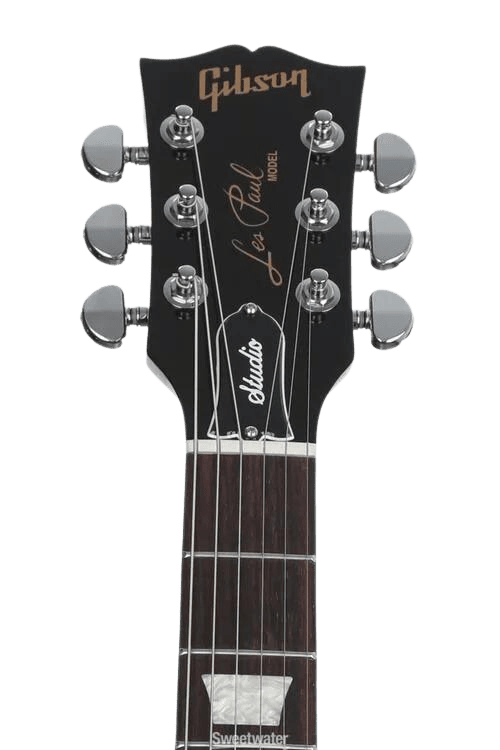 image showing close up of gibson les paul headstock