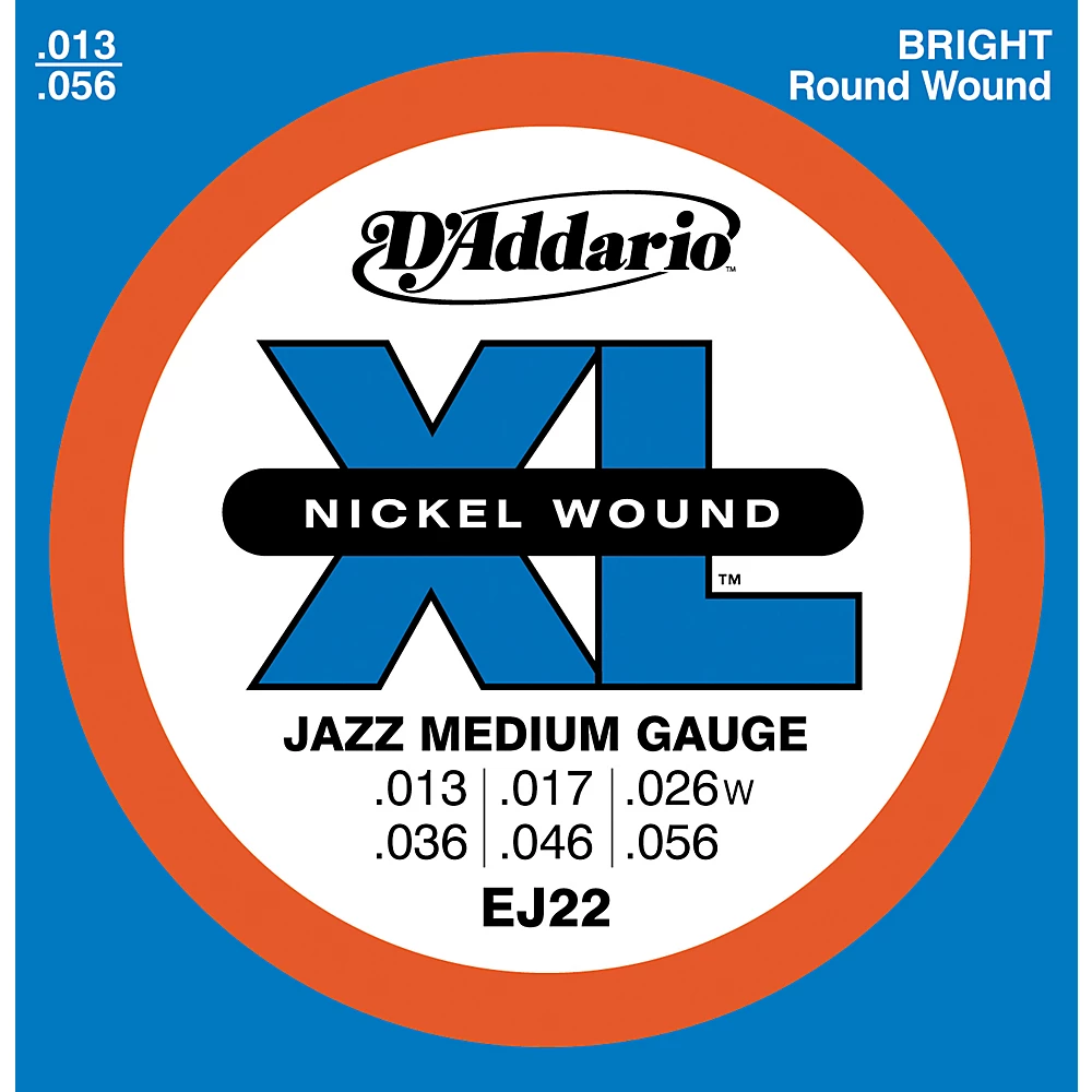image shows D'addario Ej22 Nickel Jazz Medium Electric Guitar Strings
