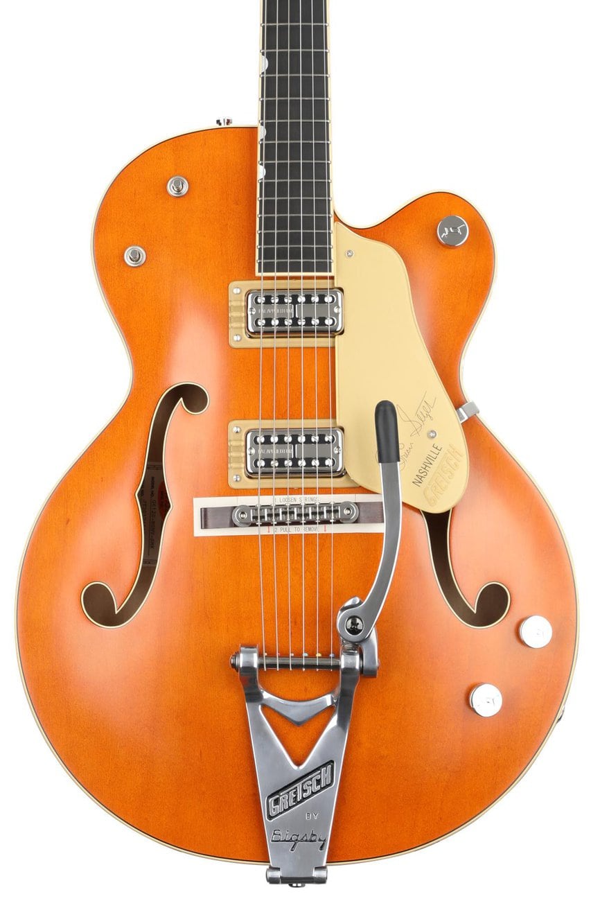 image shows gretsch 6120 as given to Pete by Joe Walsh