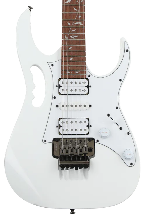 image shows Ibanez Steve Vai Signature JEMJR - White